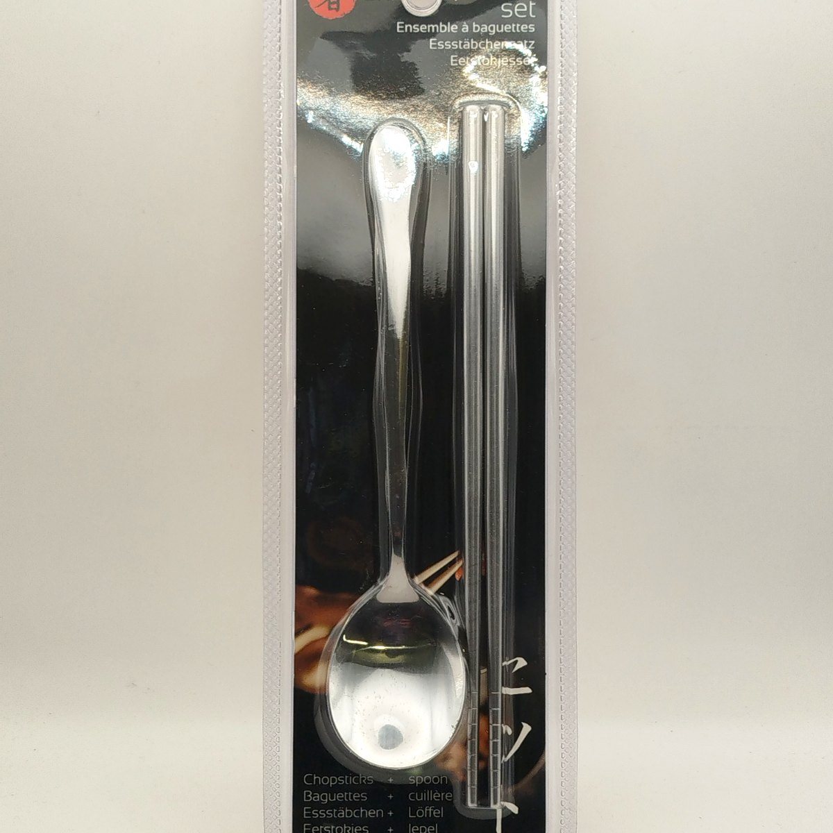 Ensemble de baguettes avec cuillère Acier inoxydable 20,5 cm